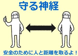 安全のために人と距離を取る守る神経